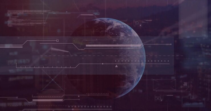 Animation of data processing over globe