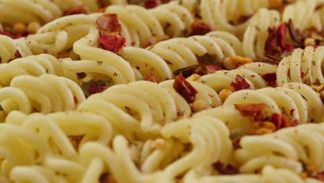 close-up of instant noodles with spices