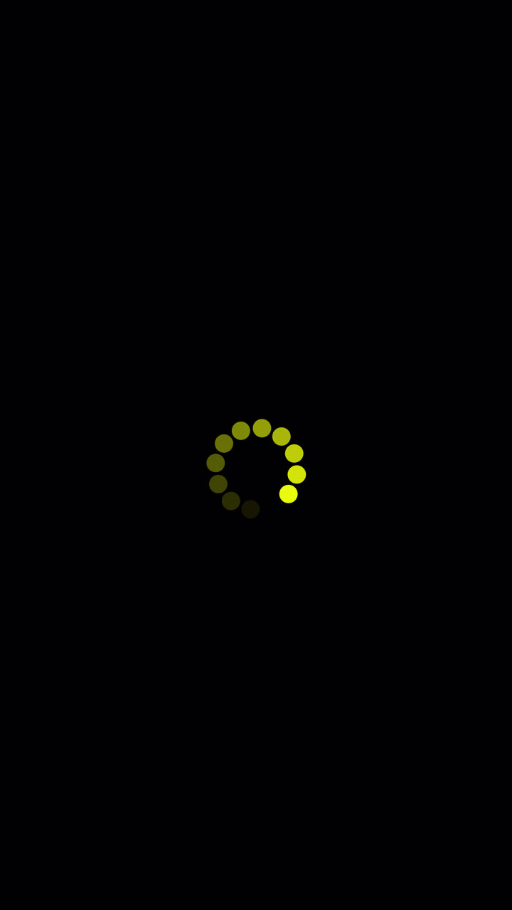 Spinning Yellow Circle Loading Icon on Black Background