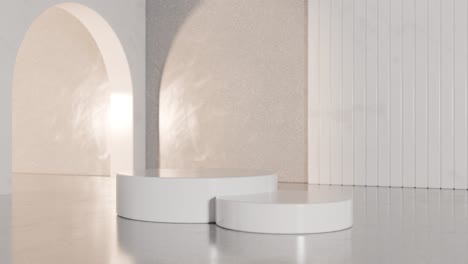 white minimalist product display