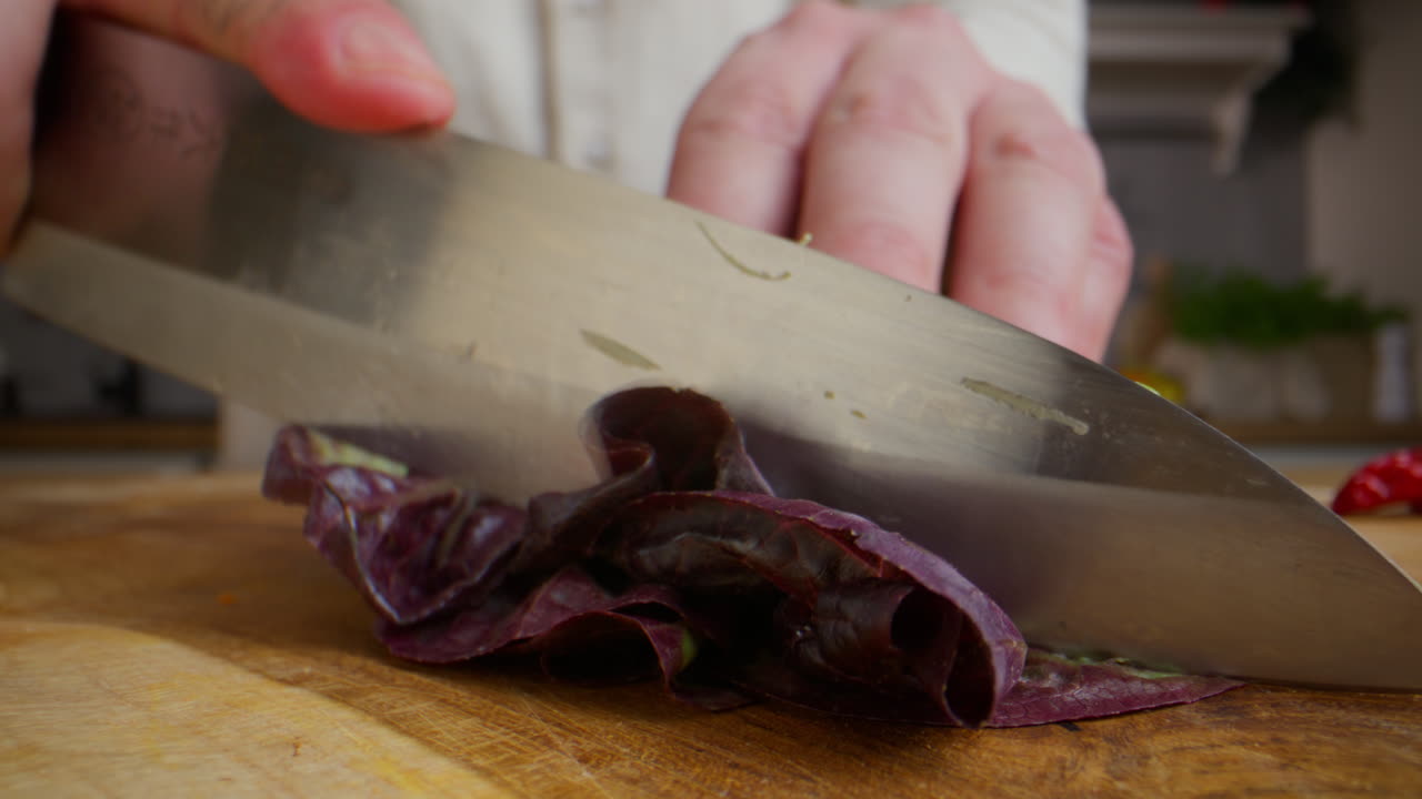 Chopping Red Leaf Lettuce
