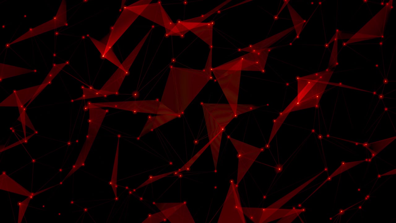 Loopable futuristic red plexus network featuring glowing digital connections and polygon mesh. Perfect for cybersecurity, hacking, cyber attack, ransomware, AI security and global alert videos.