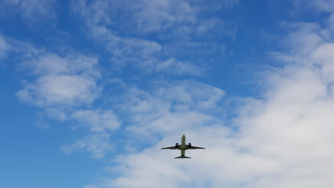 airplane in the sky with clouds