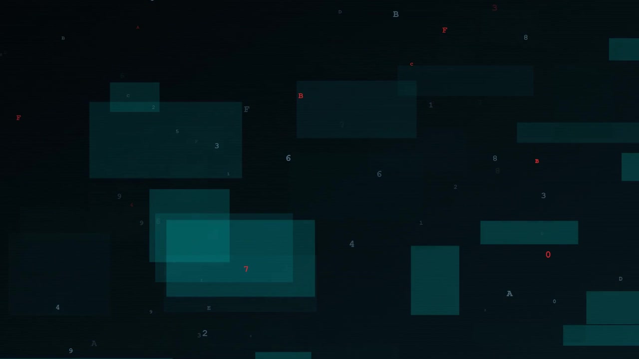 Abstract Digital Interface with Floating Data Rectangles and Numbers