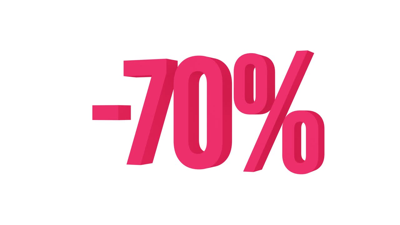 texto animado con 70% de descuento. canal alfa