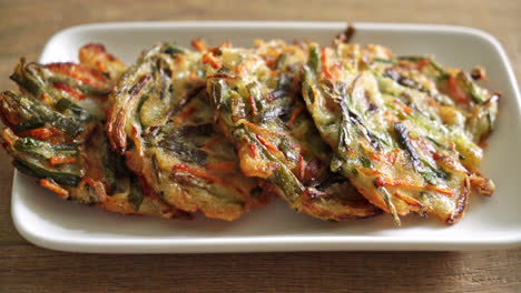 pajeon or korean pancake or korean pizza - korean traditional food style