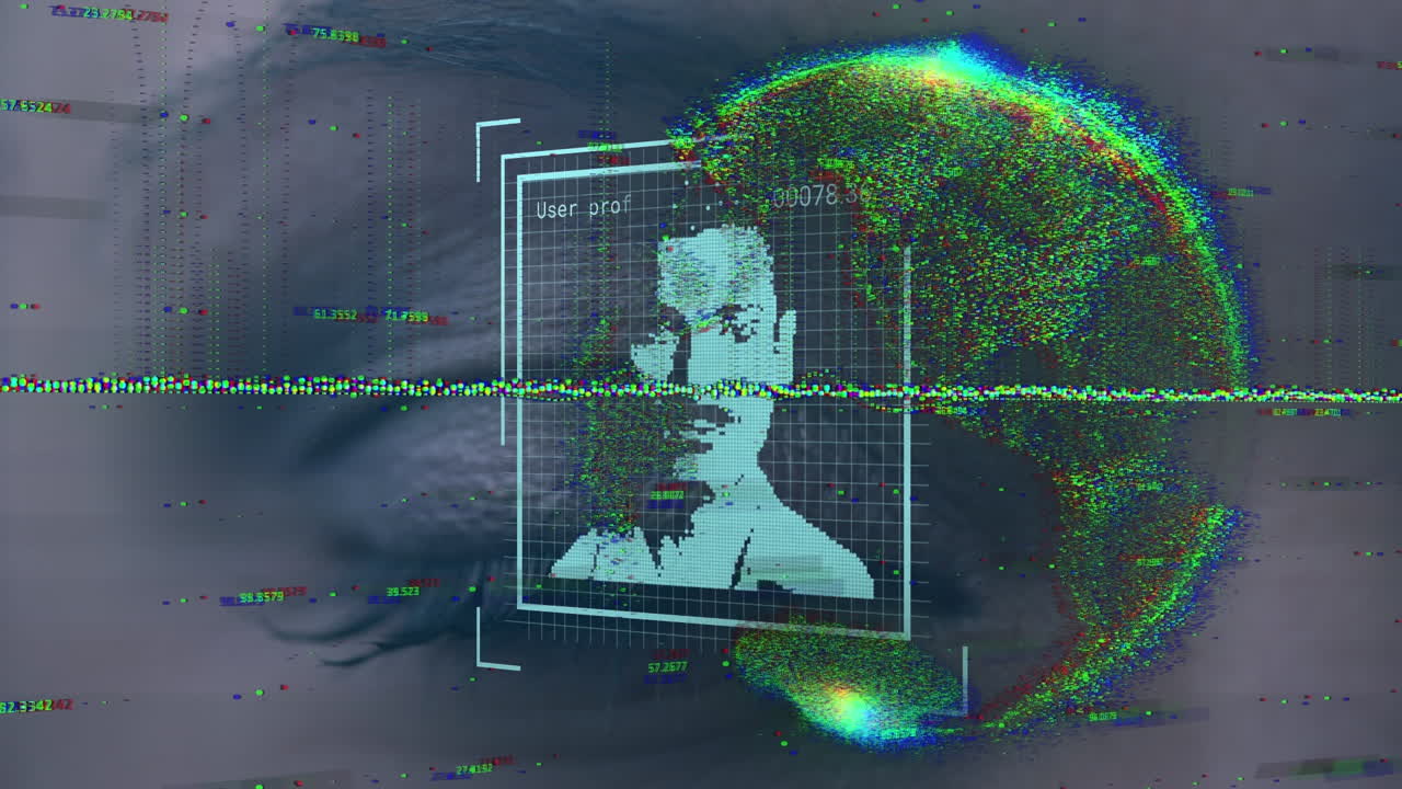 animación del procesamiento de datos sobre el ojo
