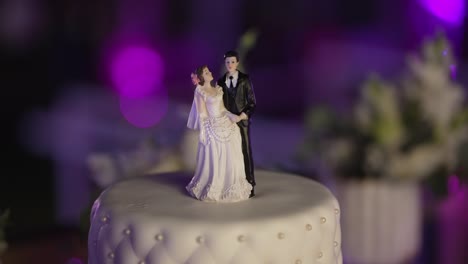 romantic wedding cake topper with bride and groom