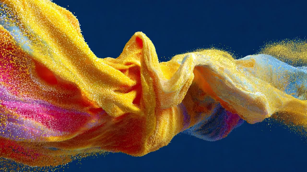 A mesmerizing flow of vibrant colors and textures intertwines in a stunning visual display, showcasing the beauty of light and motion as they harmoniously blend together