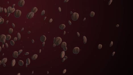 animación de bucle volador de granos de café