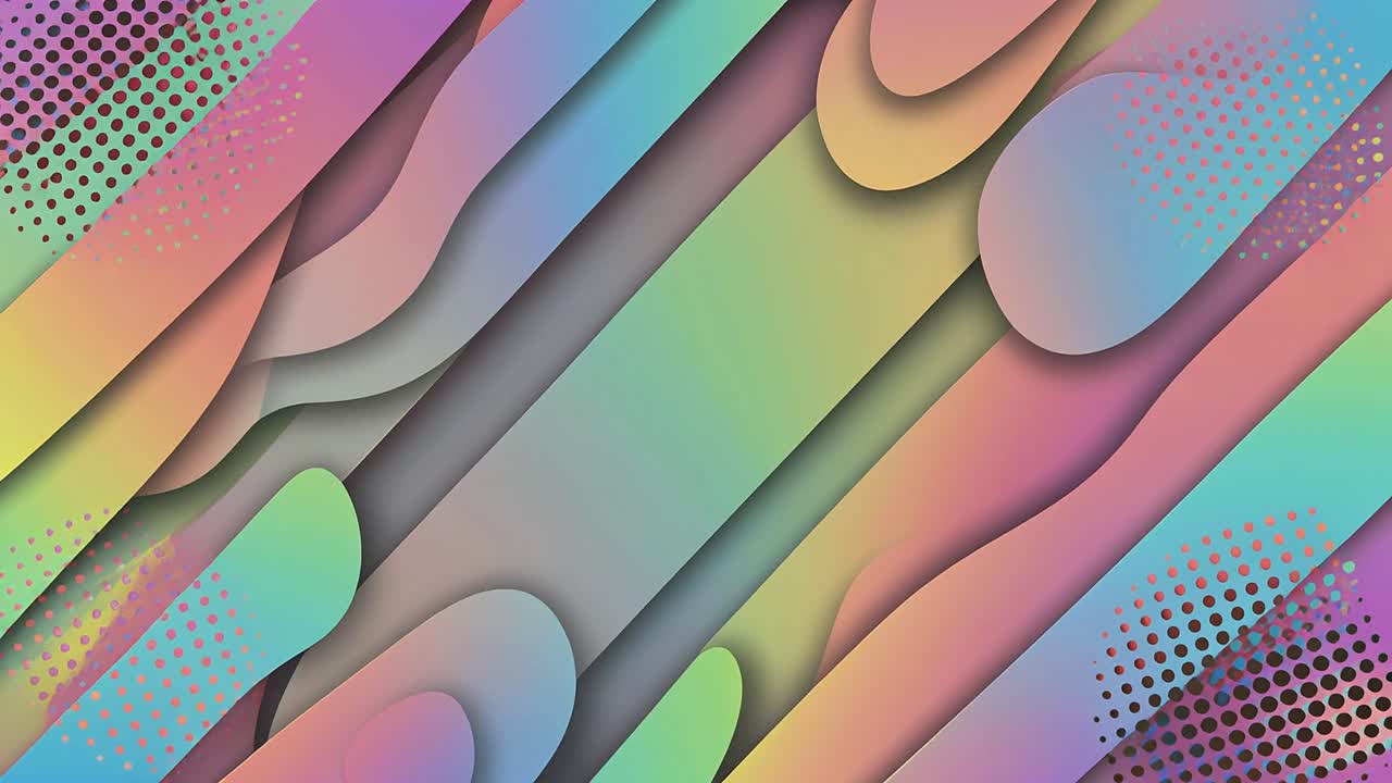 Abstract Pastel Gradient Shapes with Halftone Dots Background Animation