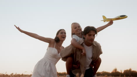 family fun in a wheat field