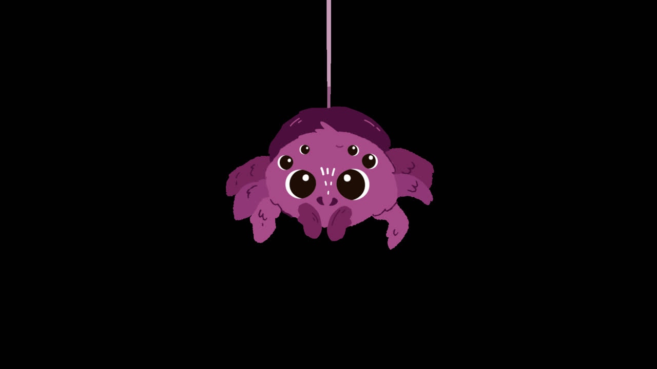 Cute Purple Spider Illustration