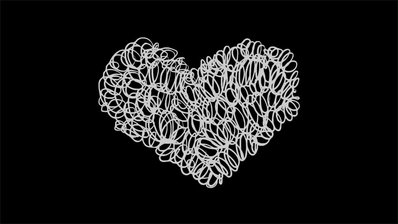 심장 모양의 애니메이션 곱슬