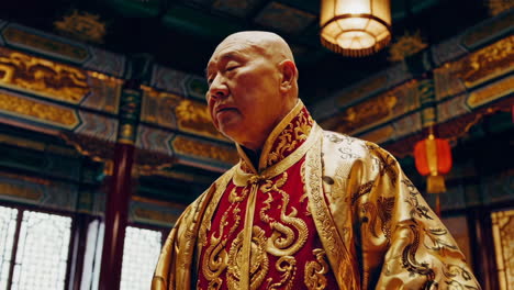 chinese man in traditional royal clothing