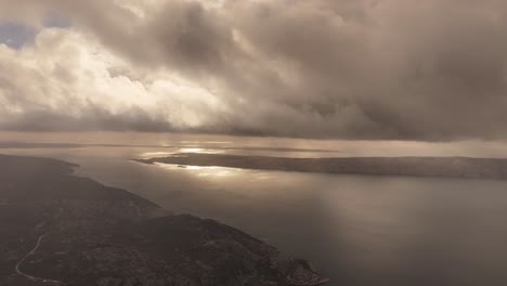 rainy day on the seaside, croatia