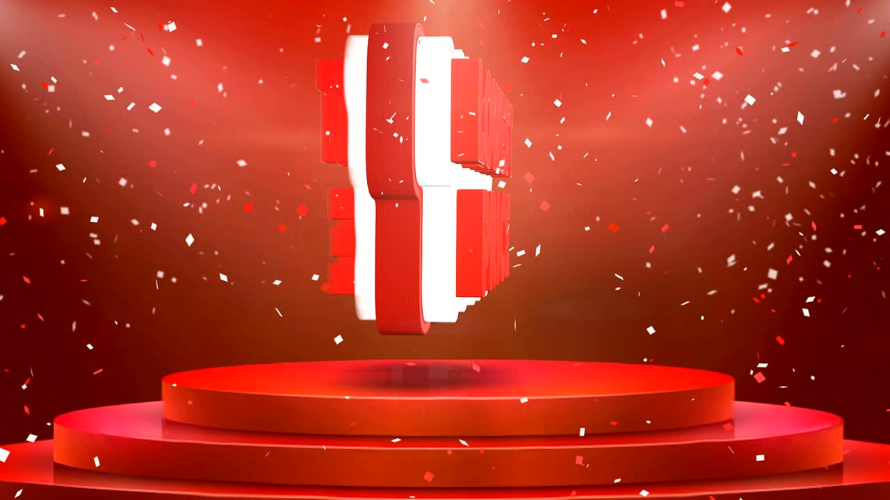 가장 낮은 가격 텍스트 애니메이션 무대 포디움 콘페티 루프 애니메이션