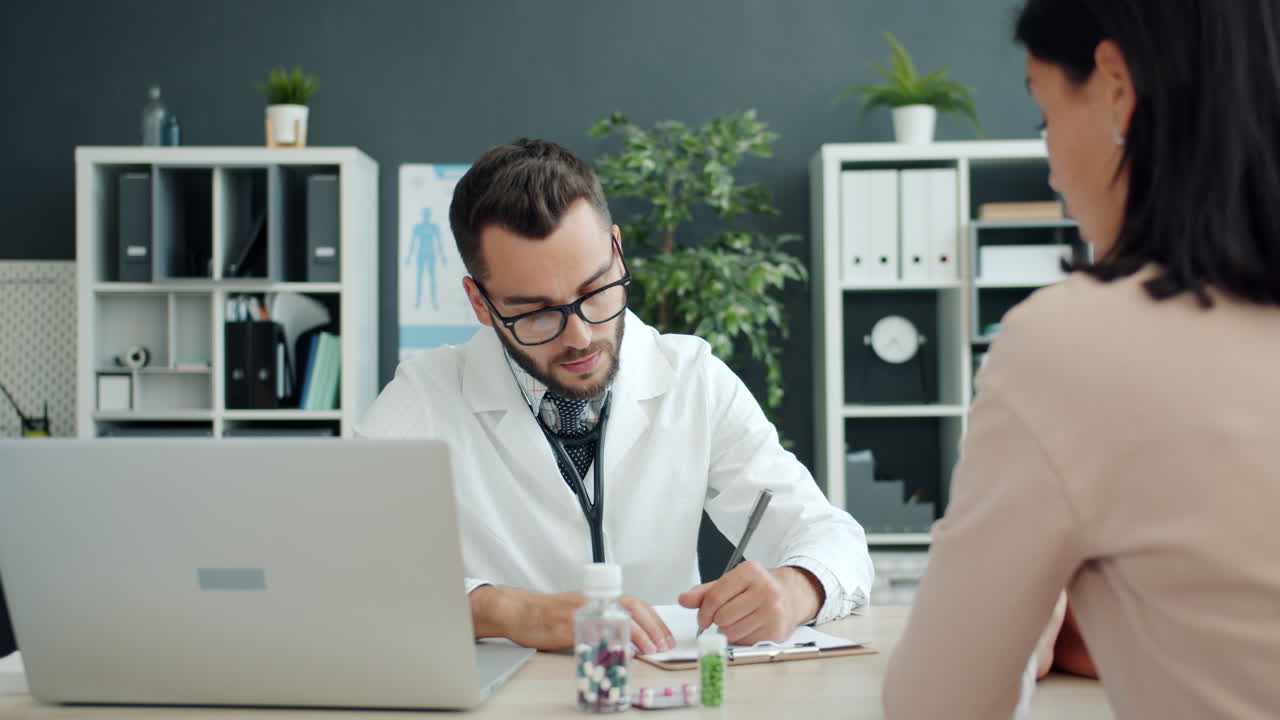 Doctor discussing medical issues with a patient