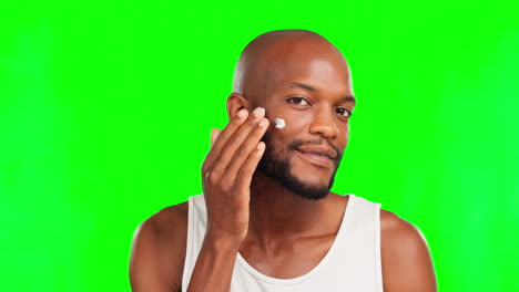 belleza crema, cara o hombre negro feliz