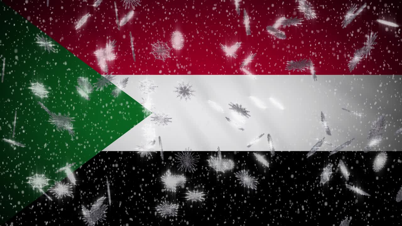 수단 발 떨어지는 눈 루프, 새해와 크리스마스 배경, 루프