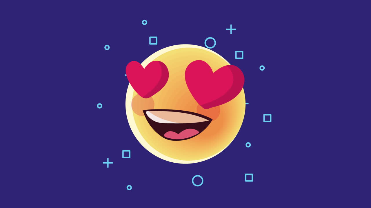 Emoji faccina sorridente con occhi a cuore
