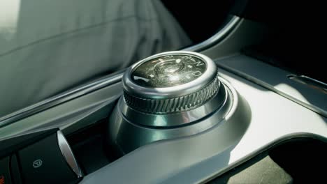 close-up of a car's gear shift knob