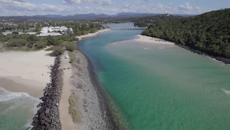 caminata por el malecón de tallebudgera y el bosque de montaña del promontorio de burleigh en gold coast, queensland, australia
