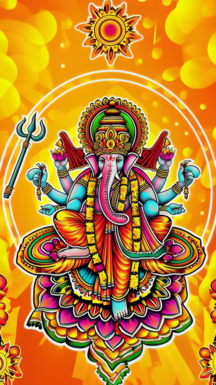 Vibrant Illustrations of Ganesha, the Hindu Deity