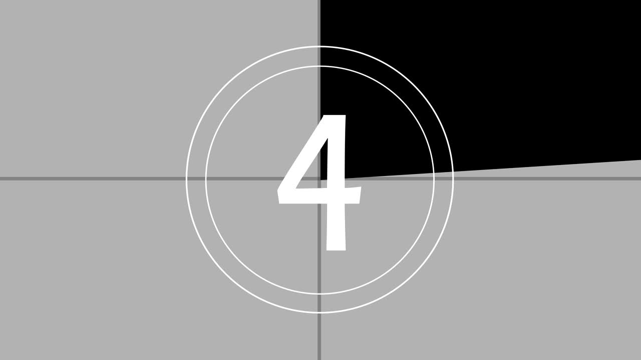 4k en blanco y negro - animación de cuenta atrás