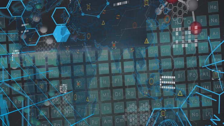 Animation of data processing over world map