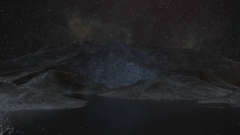 paisaje cósmico con forma de plexo intermitente bucle sin costuras animación de renderización 3d