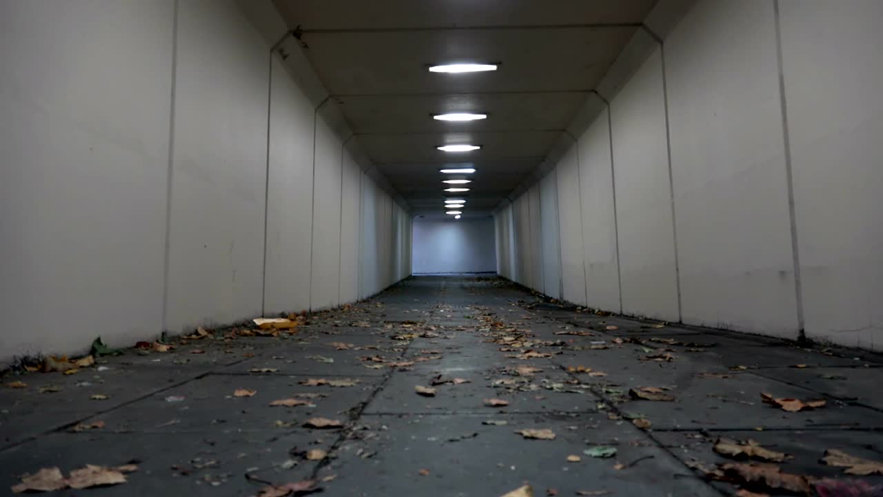 Creepy tunnel horror cut away shot, Vanishing point