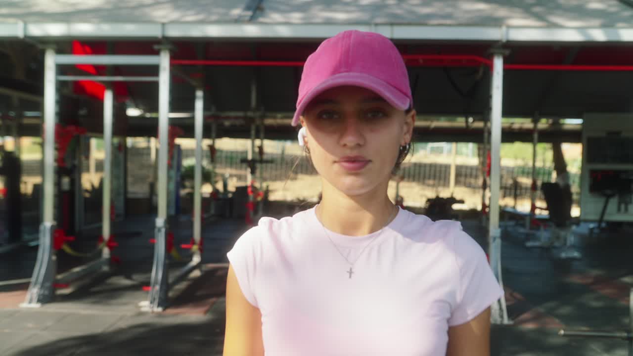 Teenage Girl at Outdoor Gym