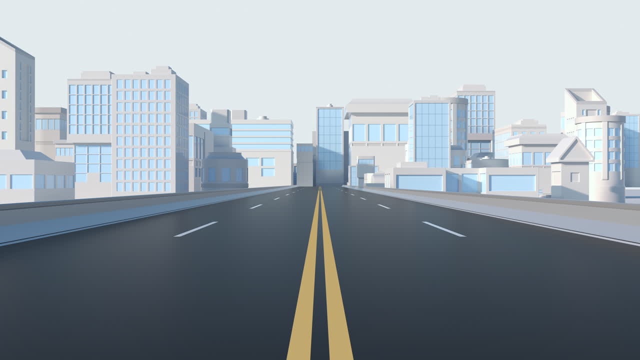 도시 도로 및 디지털 도시 모델, 3d 렌더링