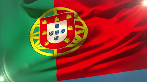 Große-Portugiesische-Nationalflagge-Weht-