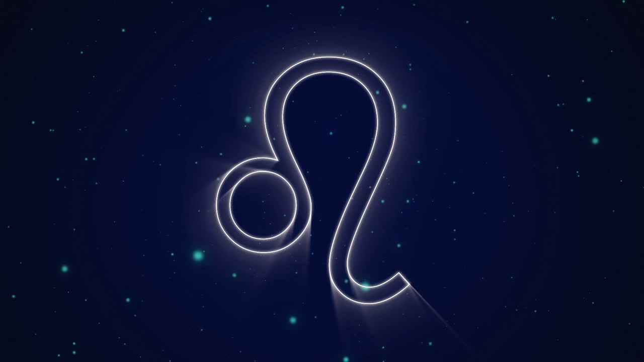 Leo zodiac sign on purple