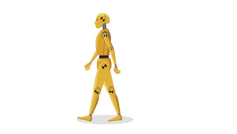 animation depicting a robot's walking progression.