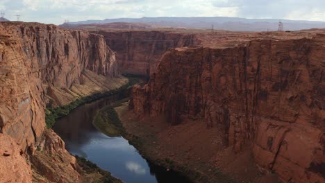 view from above of glen canyon in utah, usa