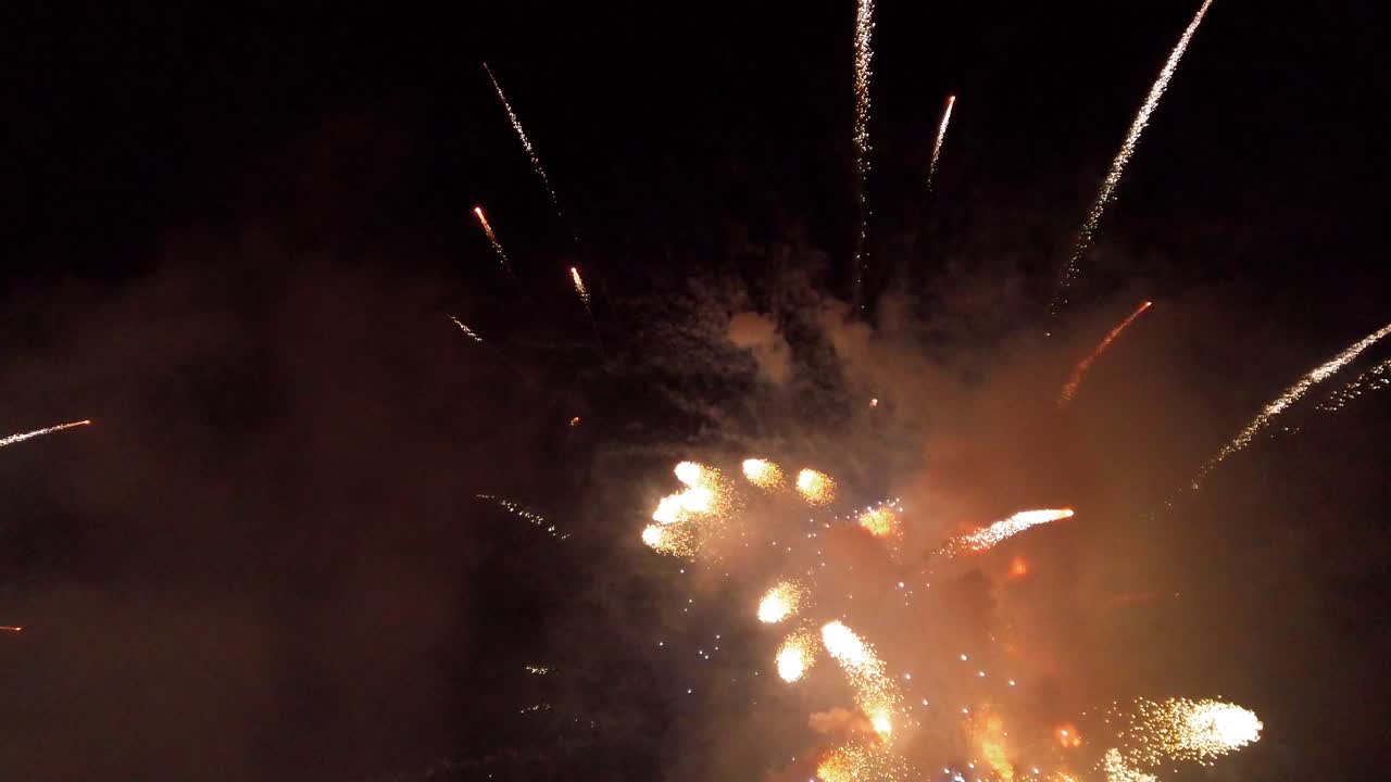 deslumbrante primer plano de un espectáculo de fuegos artificiales