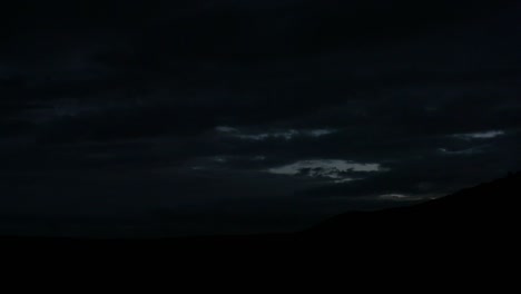 dramatic iceland landscape after sunset, getting dark, fast moving clouds, wide shot, timelapse