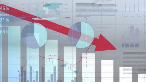 Animation-Der-Finanzdatenverarbeitung-Auf-Weißem-Hintergrund