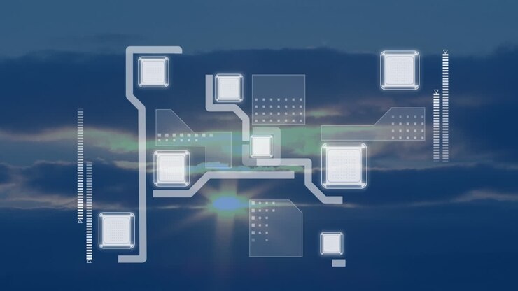 Animation of network of connections over landscape