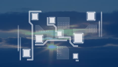 animation of network of connections over landscape