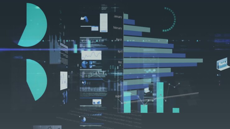 Animation of financial data processing over office