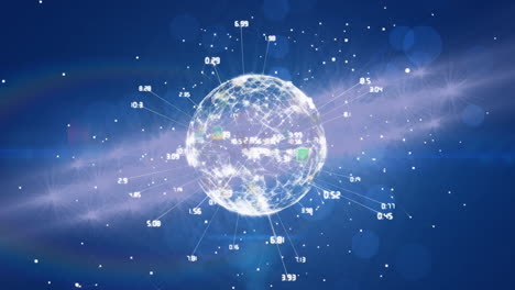 animación del procesamiento de datos con globo sobre puntos