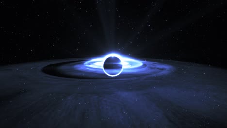 3D-Animation-of-a-Blue-Black-Hole-in-Outers-pace