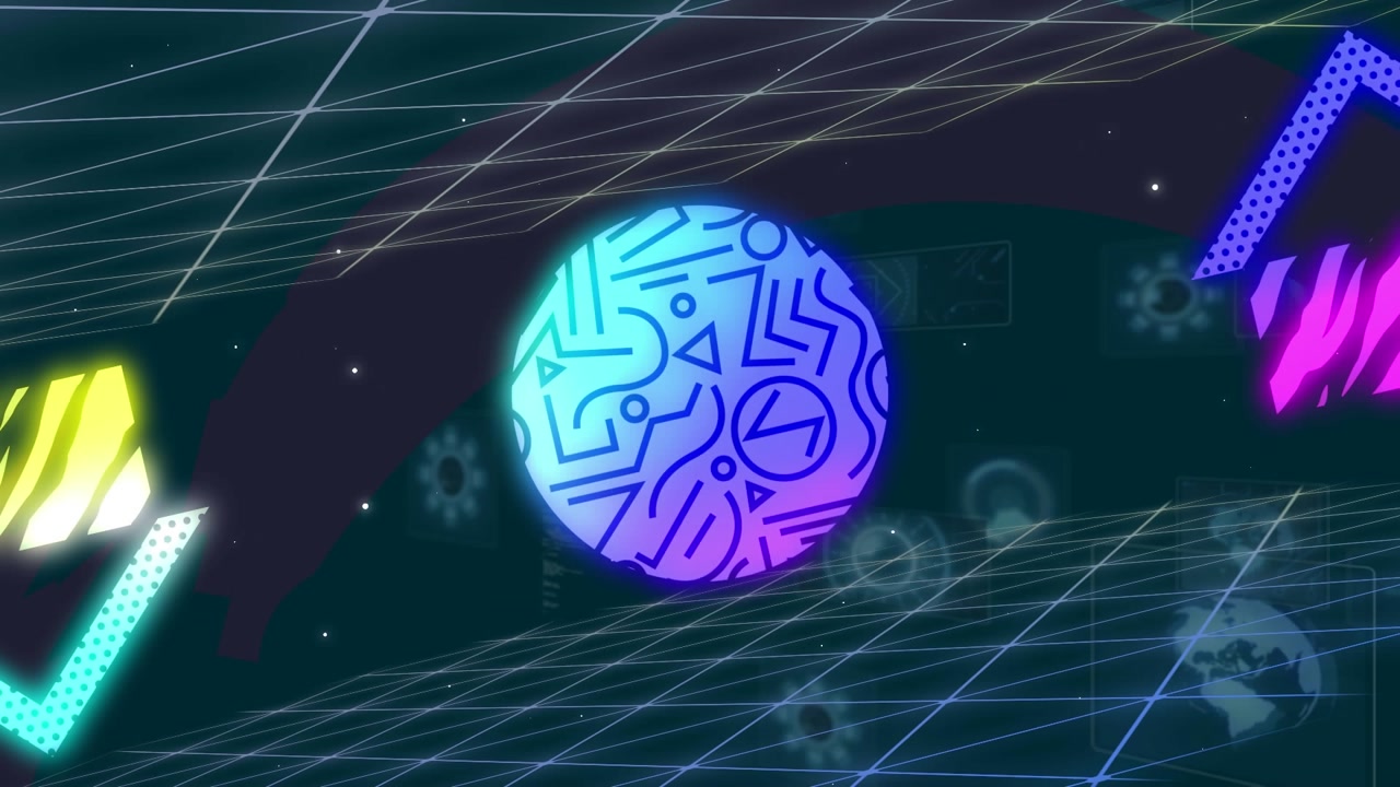 Animation of shapes moving over data processing