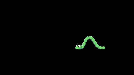 cartoon green crawling worm