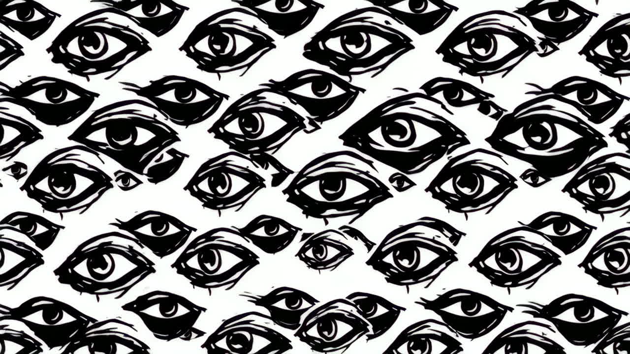 Abstract Black and White Eye Pattern