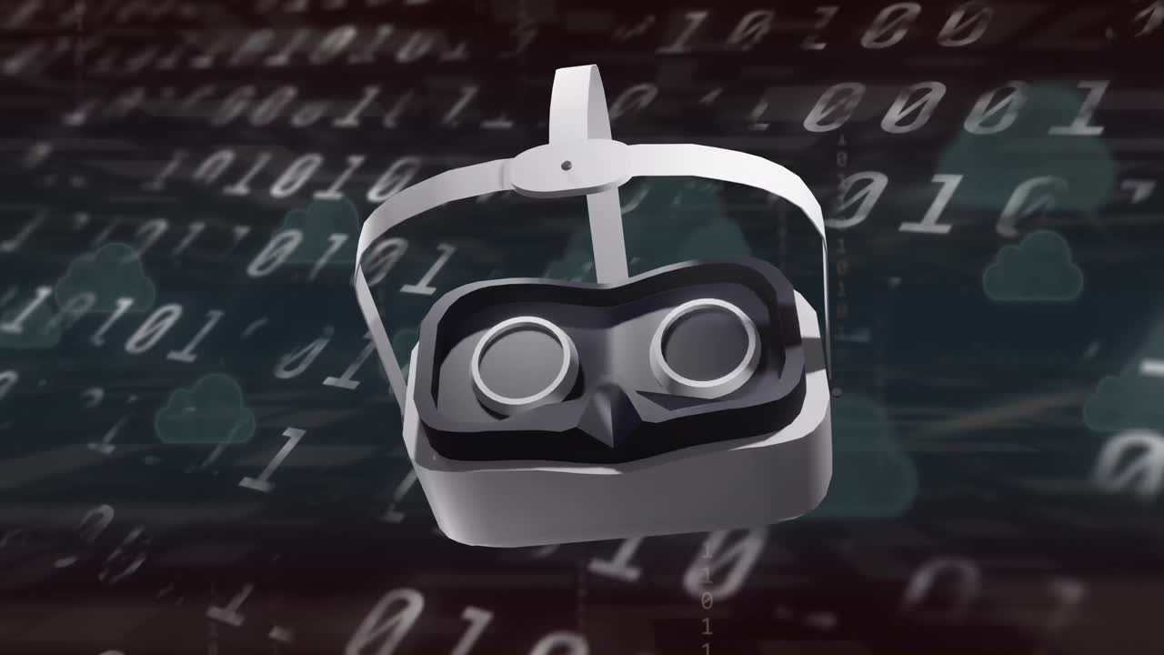 animazione dell'auricolare vr con codifica binaria